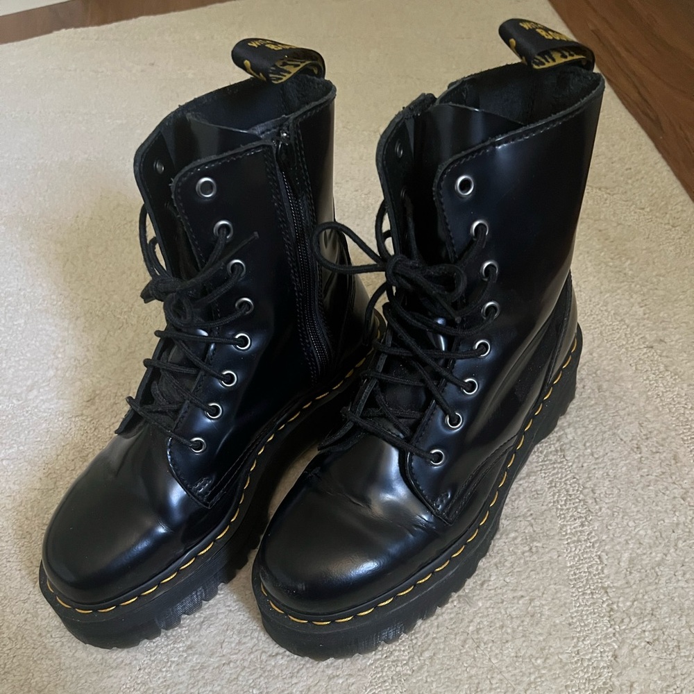 Dr. Martens Black Leather Platform Jadon Boot